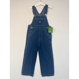 NEW John Deere Kids Denim Overalls Sz 5 Blue Cotton Farm Classic Easycare